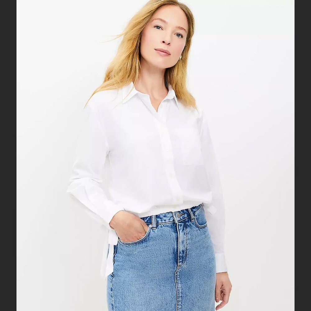 NWT LOFT Side Tie Pocket Shirt